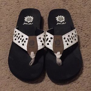 Yellow Box flip flops